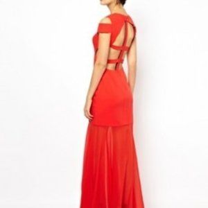 BCBG MaxAzria Ava Cutout Sheer-Skirt Gown S: 12